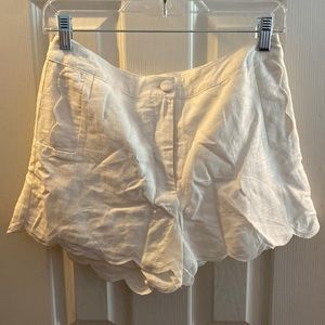 White scallop trim shorts